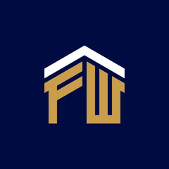 Initial Letters FW House Logo Design
