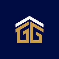 Initial Letters GG House Logo Design