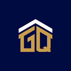 Initial Letters GQ House Logo Design