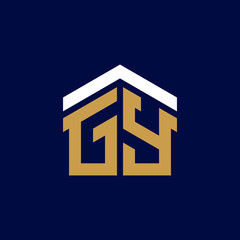 Initial Letters GY House Logo Design