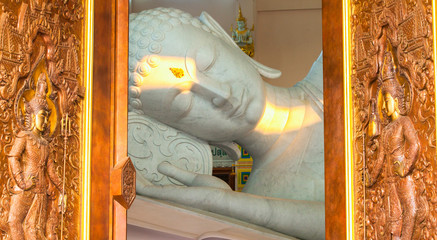 Wat pa phu kon blue temple thaiand isaan - obrazy, fototapety, plakaty