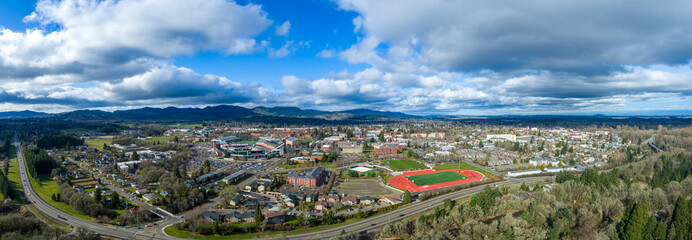 Panoramic View of the University in Corvallis Oregon - obrazy, fototapety, plakaty