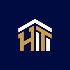 Initial Letters HT House Logo Design