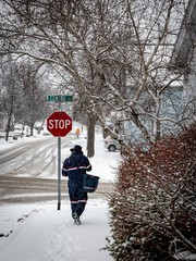 Postman in the snow