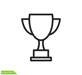 Trophy icon vector logo template flat trendy