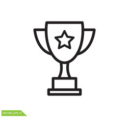 Trophy icon vector logo template flat trendy