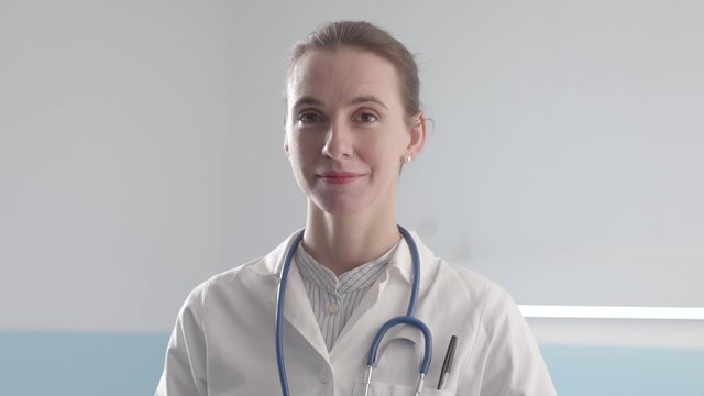 Portrait of a professional female doctor working at the hospital