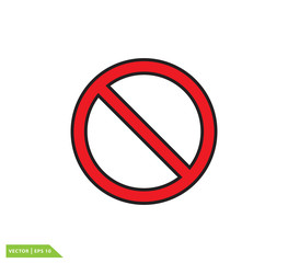 Stop sign ,no icon vector flat style