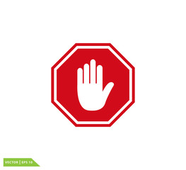 Stop sign ,no icon vector flat style