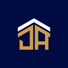 Initial Letters JA House Logo Design