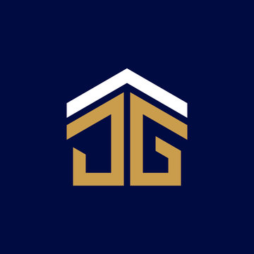 Initial Letters JG House Logo Design