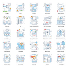  Online Communication Flat Icons Pack 
