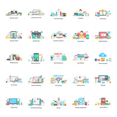  Business Flat Illustrations Vector Pack 