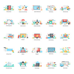  Business Strategy Flat Illustration Pack 