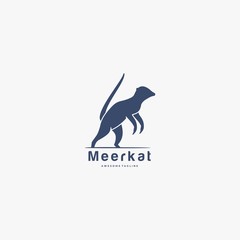 Vector Logo Illustration Weasel Silhouette Style.