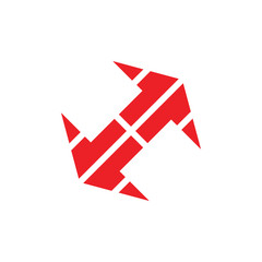 opposite arrow simple geometric logo vector