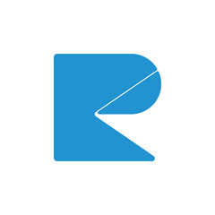 abstract letter rk simple geometric logo vector