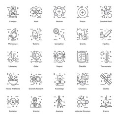  Pack Of Science Doodle Icons 