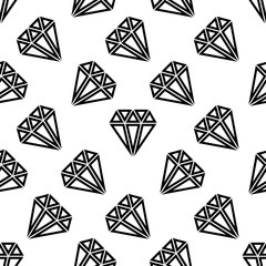 Diamond Icon, Diamond Cut Seamless Pattern