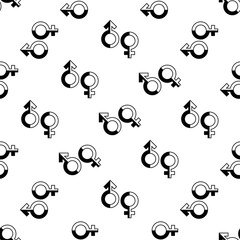 Gender Symbol Icon Seamless Pattern, Male Female Biological Sex Symbol Icon