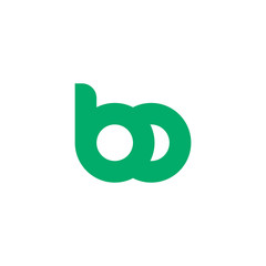 letter bo linked chain simple geometric design symbol logo vector