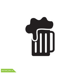 Beer glass icon vector logo design template