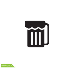 Beer glass icon vector logo design template
