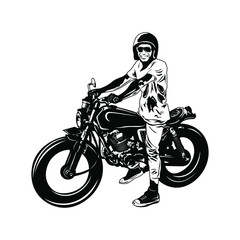 Fototapeta na wymiar biker on motorcycle