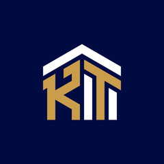 Initial Letters KT House Logo Design