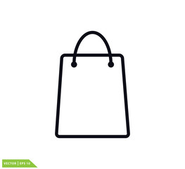 Shopping bag icon vector logo design template