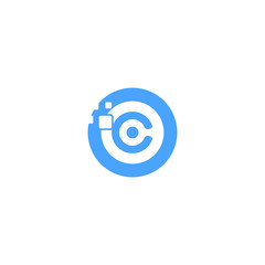 Letter C icon Logo. minimalist Unique modern geometric creative elegant. Vector icon