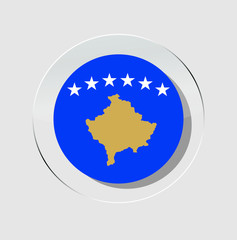 Kosovo Republican flag circle icon with white background