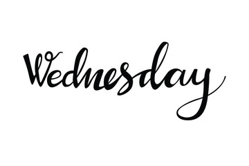 Wednesday calligraphy text vector