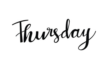 Thursday calligraphy text vector