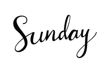 Sunday calligraphy text vector