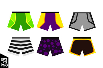set of men's shorts vector
