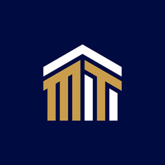 Initial Letters MT House Logo Design