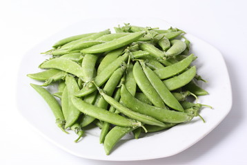 Green beans isolated on a white background