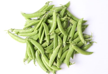 Green beans isolated on a white background
