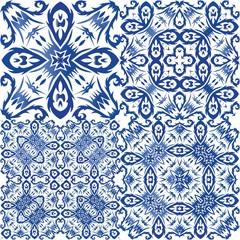 Antique azulejo tiles patchwork.