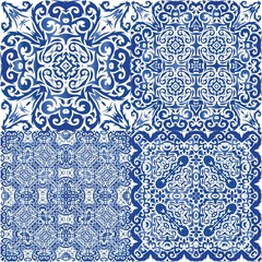 Ornamental azulejo portugal tiles decor.