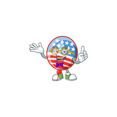 The Geek character of USA stripes balloon mascot design