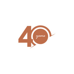 40 Years Anniversary Celebration Number Vector Template Design Illustration