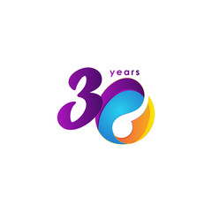 Fototapeta premium 30 Years Anniversary Celebration Number Vector Template Design Illustration