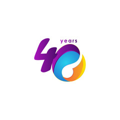 40 Years Anniversary Celebration Number Vector Template Design Illustration