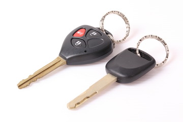 Car Key and Remote on a white background
