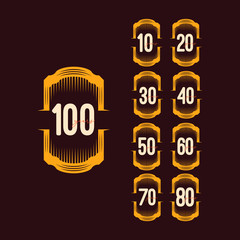 100 Years Anniversary Celebration Number Vector Template Design Illustration