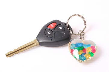 Car Key and Remote on a white background
