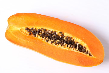 Papaya on white background
