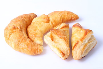 delicious homemade pies on a white background